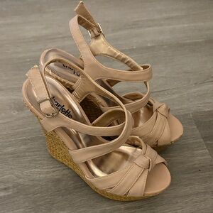Charlotte Russe Nude Wedge Sandals